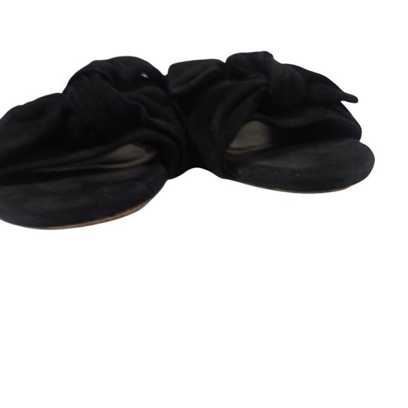 Tory Burch Annabelle Bow Knot Black Suede Slide Sandals Sz 9M - Picture 6 of 8